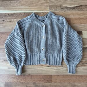 Women's Cardigan Sweater Gray Size Small